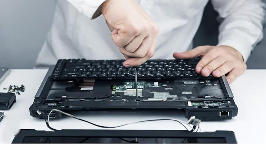 Technician working on device